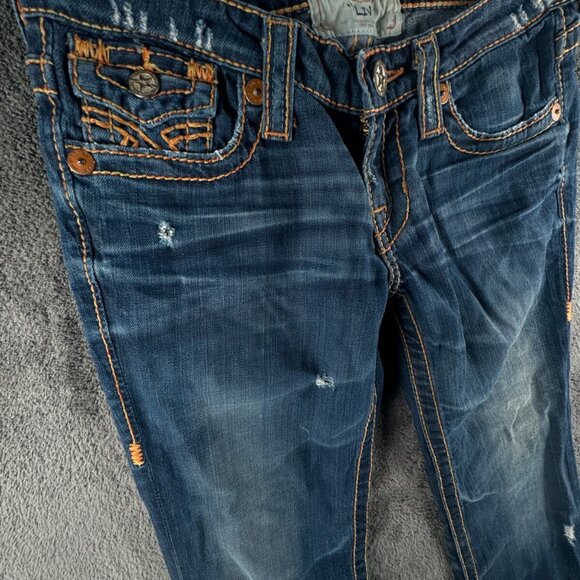 Big Star Liv Denim Jeans 27R USA Made Women Blue Pants Embroidered Western - Picture 2 of 16